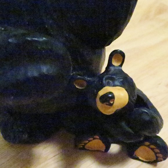 Bearfoots Bears Jeff Fleming Bic & Cubbie Card Pen Holder Resin Figurine Big Sky - Picture 6 of 14